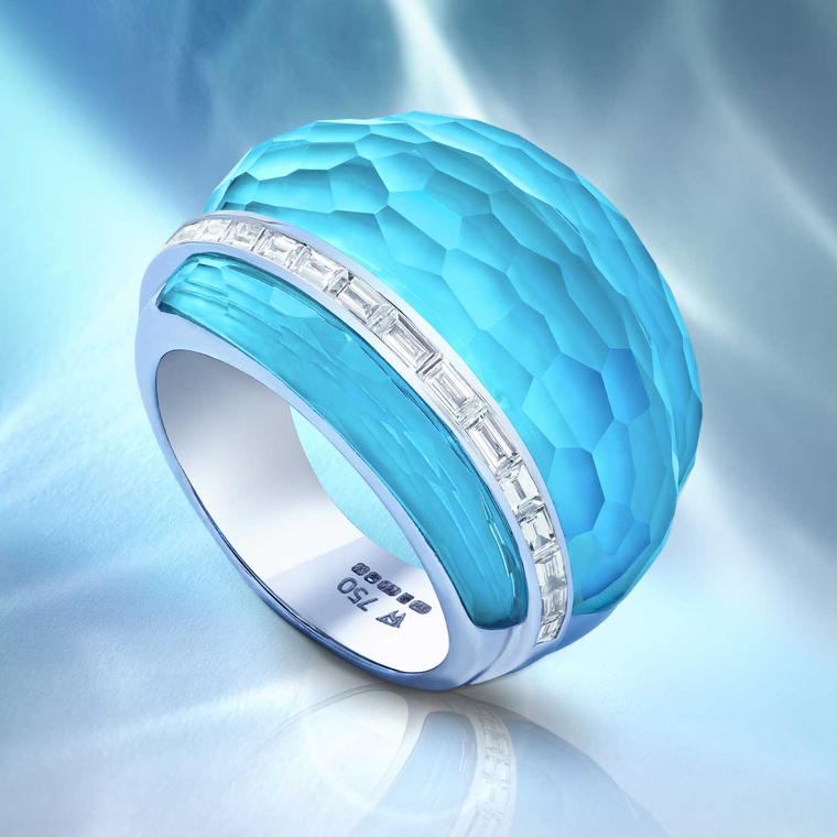 Stephen Webster CH2 cocktail ring turquoise and diamonds