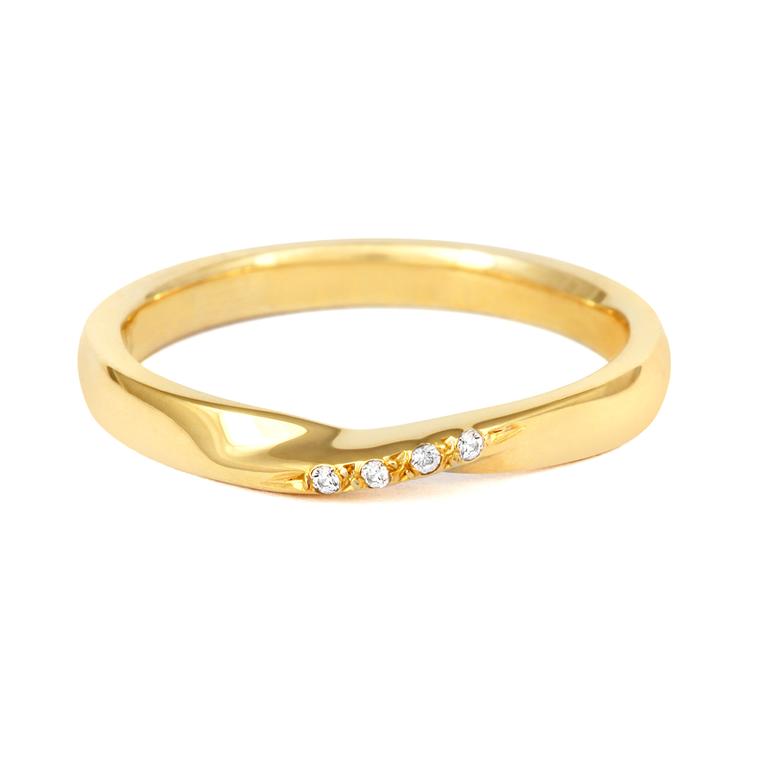 CRED Fairtrade gold and diamond-set wedding band