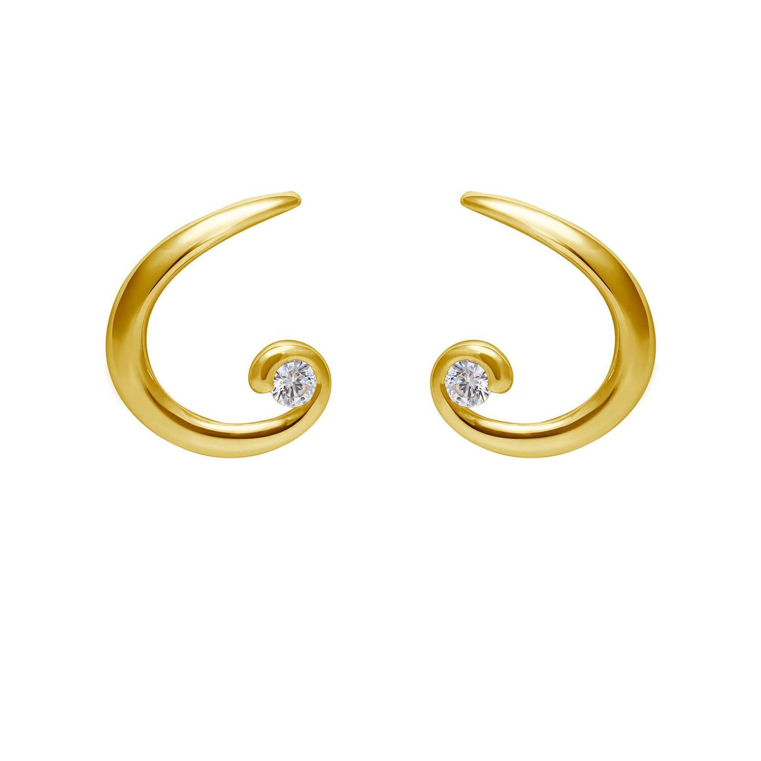 Arctic Circle gold earrings with Canadian diamonds