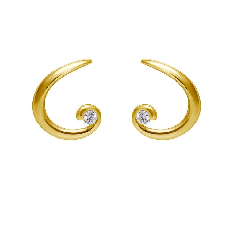 Northern lights yellow gold and Canadian diamond earrings