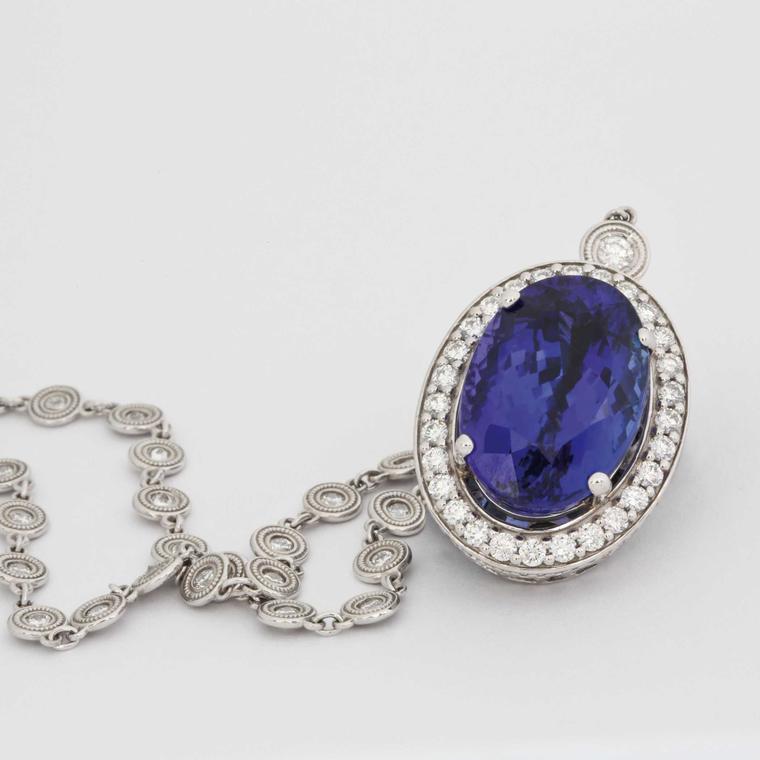 David Jerome Collection tanzanite and diamond-set pendant 