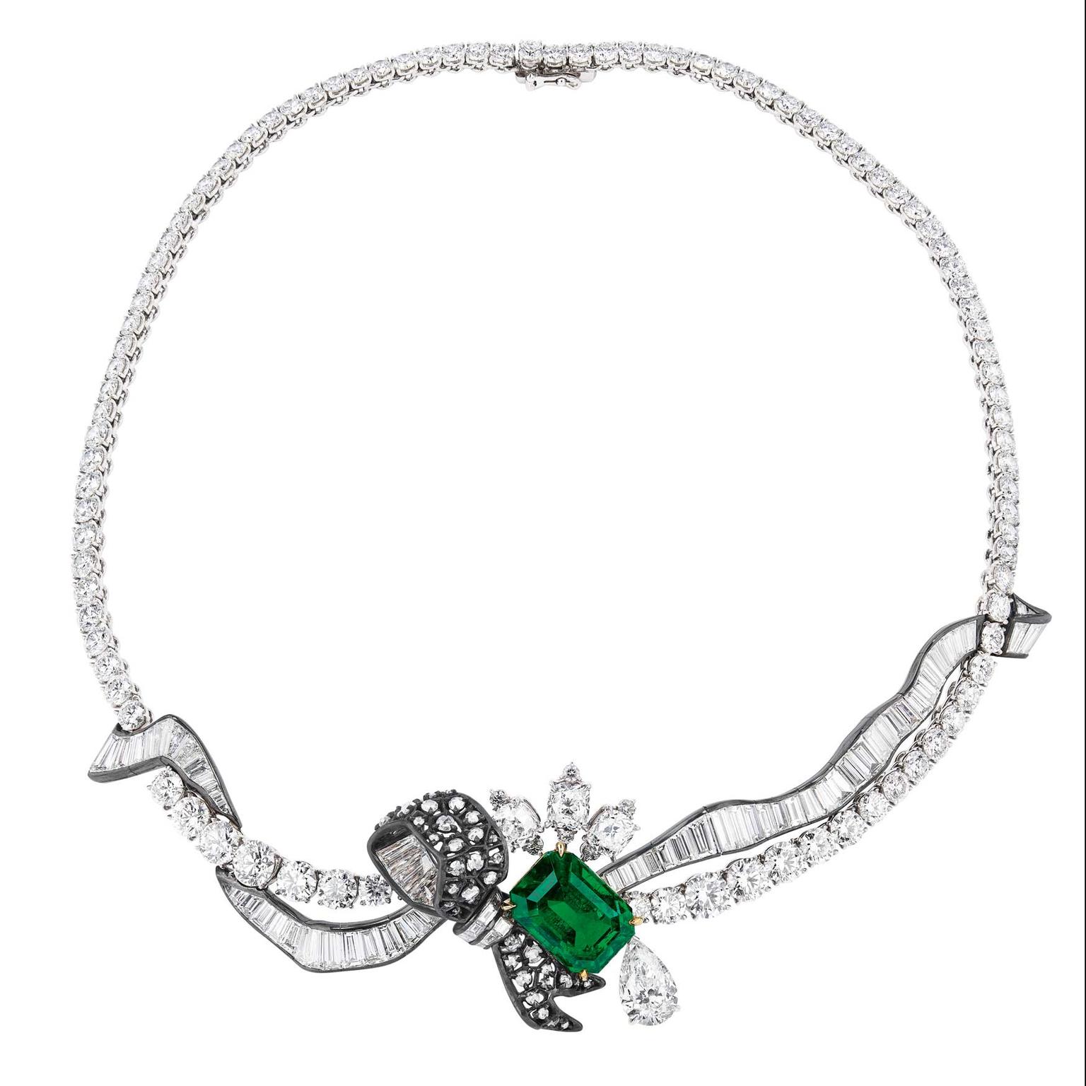 Magicien Oracle diamond and Colombian emerald necklace, Cartier