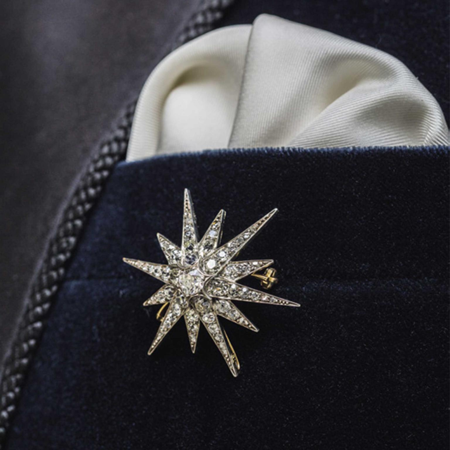 Bentley Skinner Victorian diamond star brooch