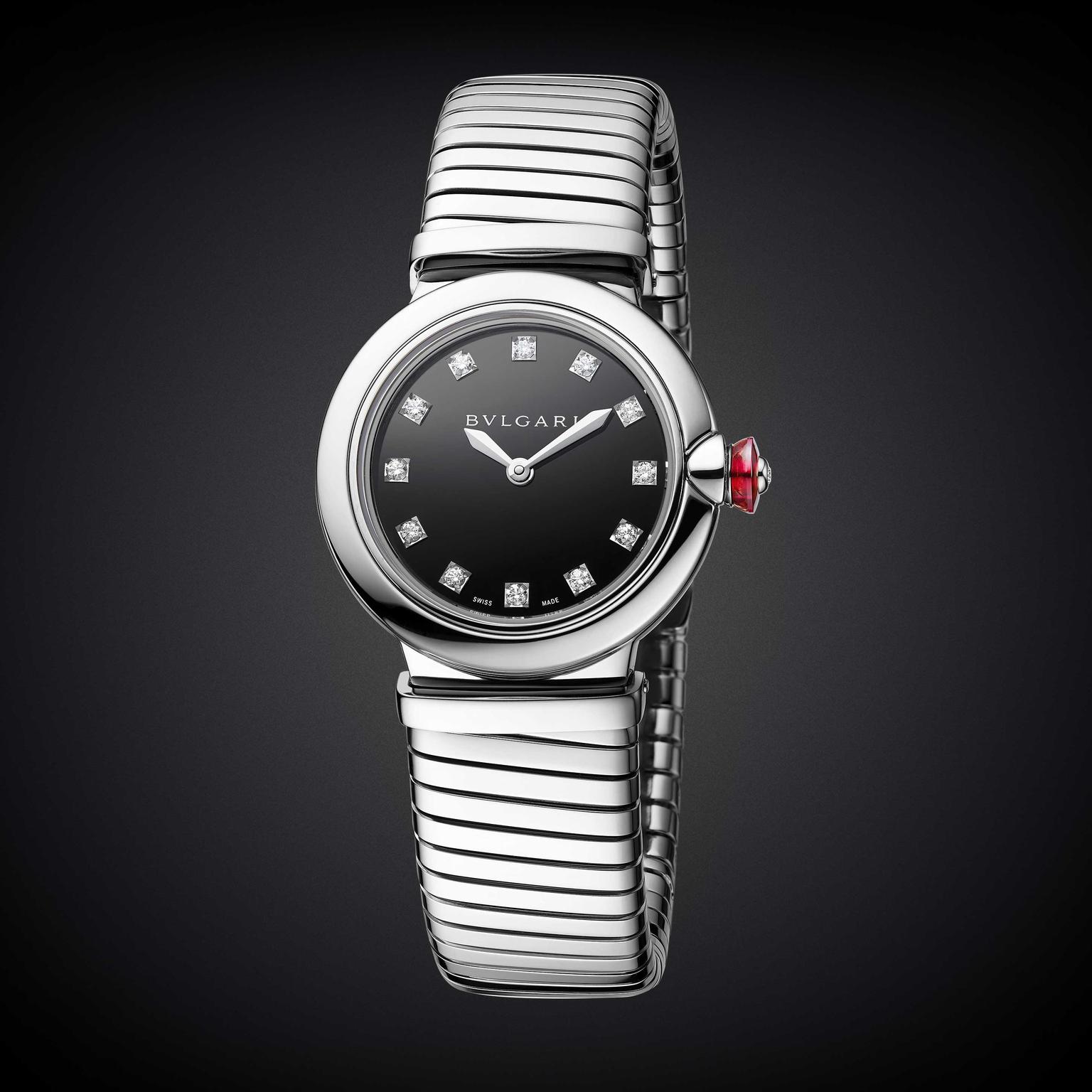 Bulgari Lvcea Tubogas 28mm stainless steel and diamond women’s watch 2018 Price: €5,350