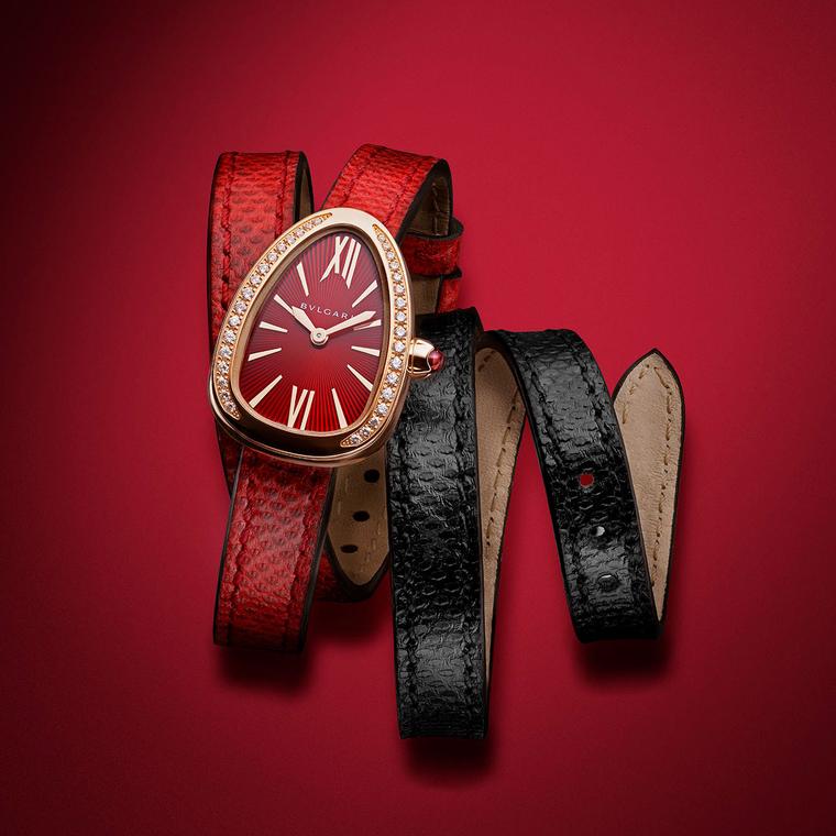 Bulgari Serpenti Karung watches with interchangeable snakeskin straps