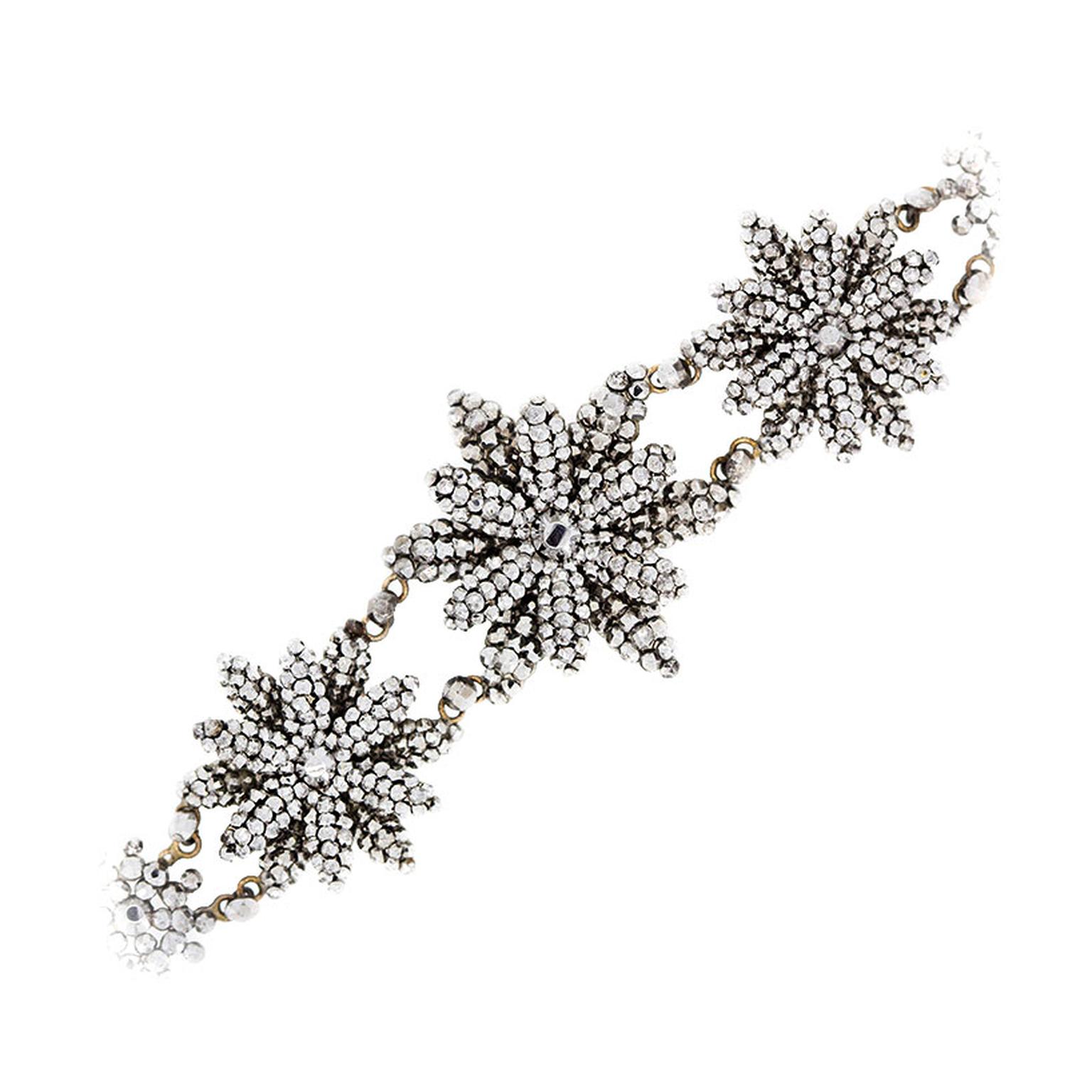 Lowther Antiques cut-steel flower bracelet - close up