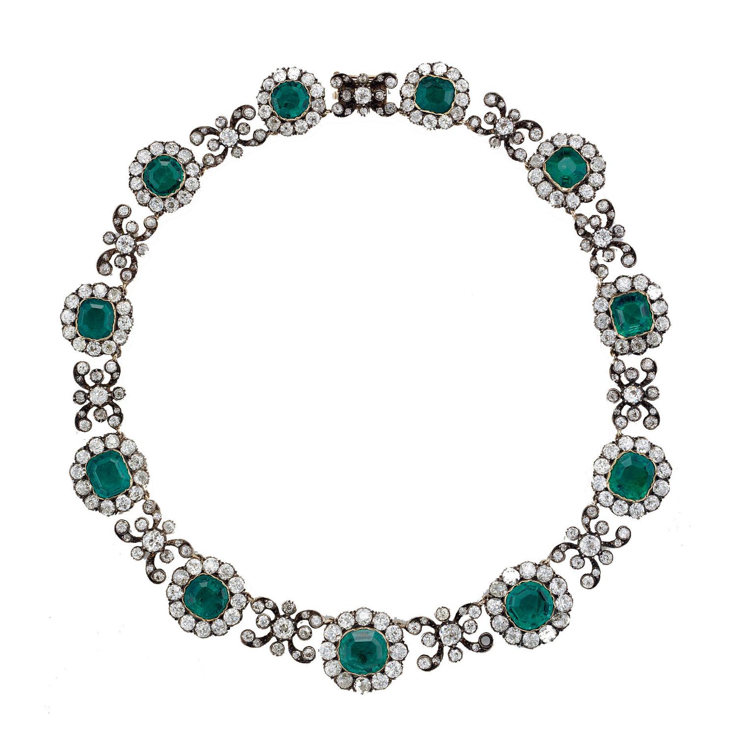Stephen Russell Victorian emerald necklace