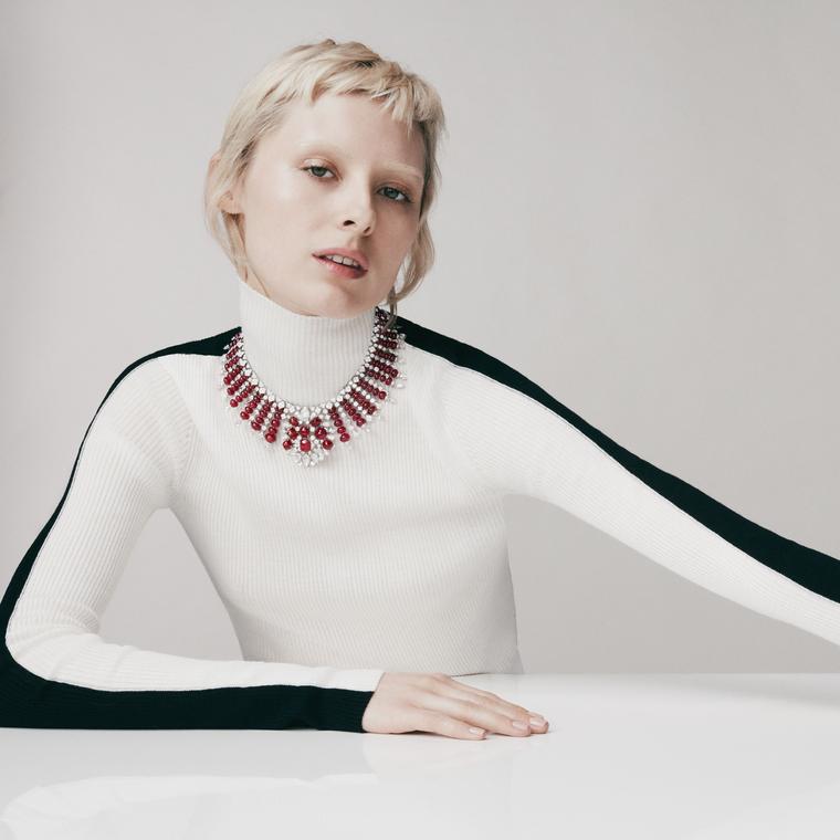 Rubia necklace by David Morris on model