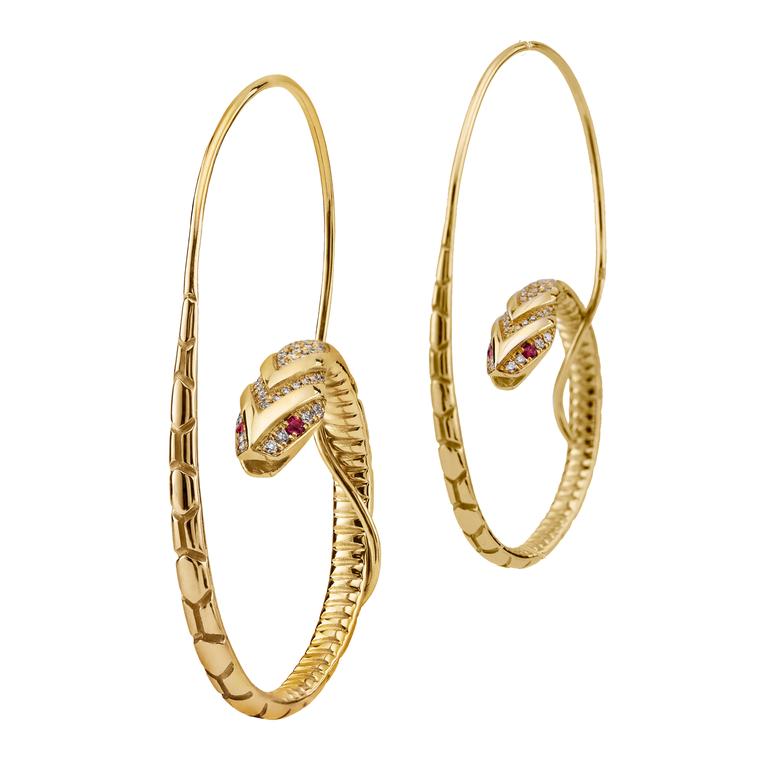 Azza Fahmy Wonders of Nature Serpent hoop earrings