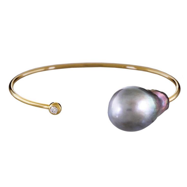 Mizuki black baroque pearl bracelet