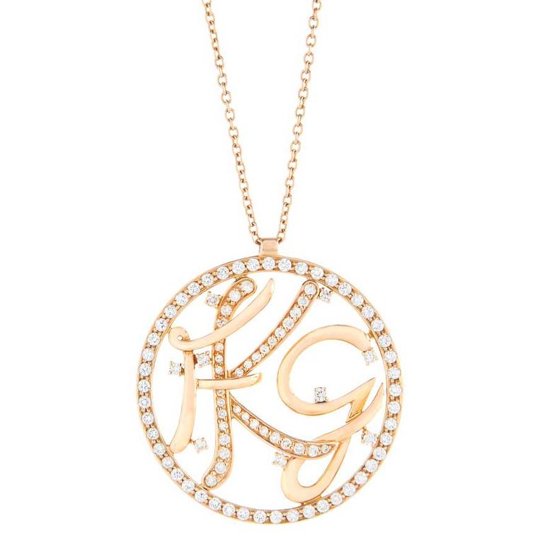NOA Fine Jewellery Initials gold and diamond pendant