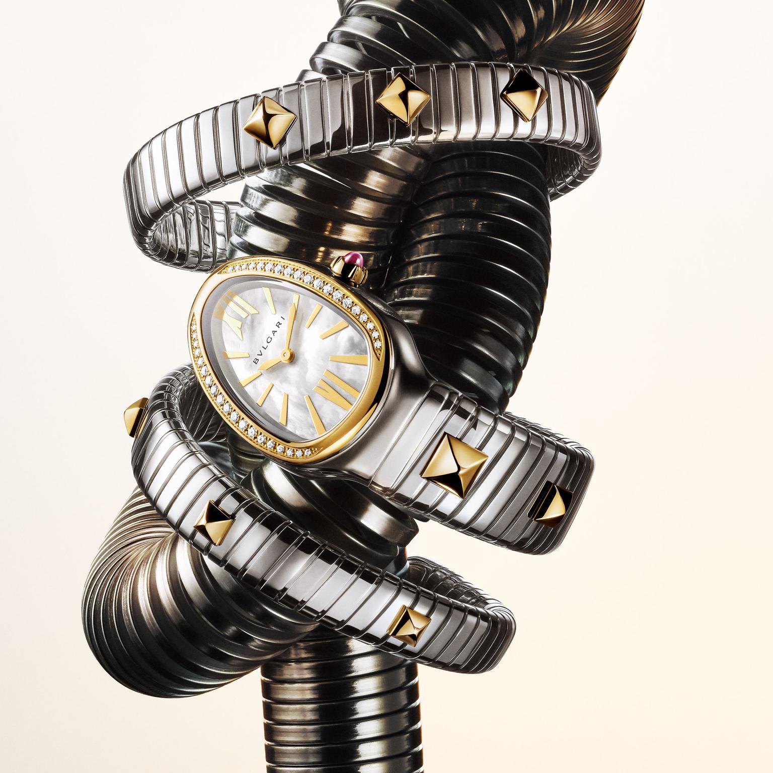 Serpenti Tubogas Gold and Steel by Bvlgari