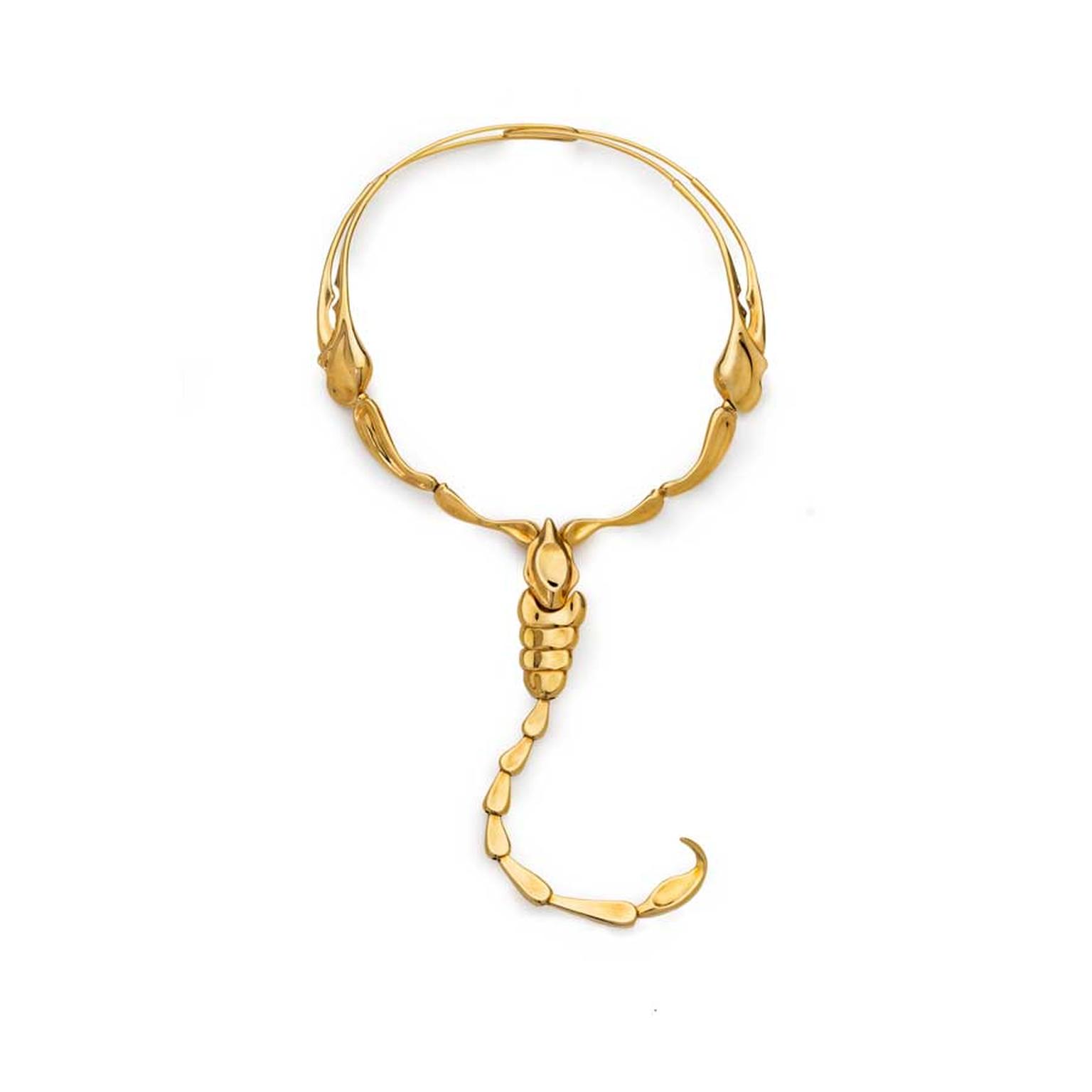 Gold Scorpion necklace Elsa Peretti 