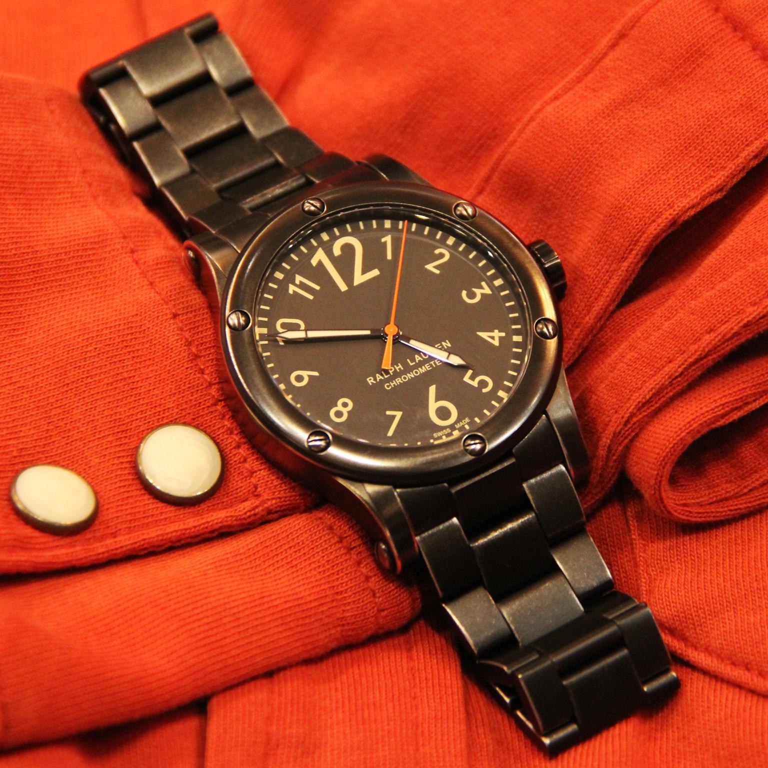 Ralph Lauren RL67 Grand Date watch with gunmetal finish