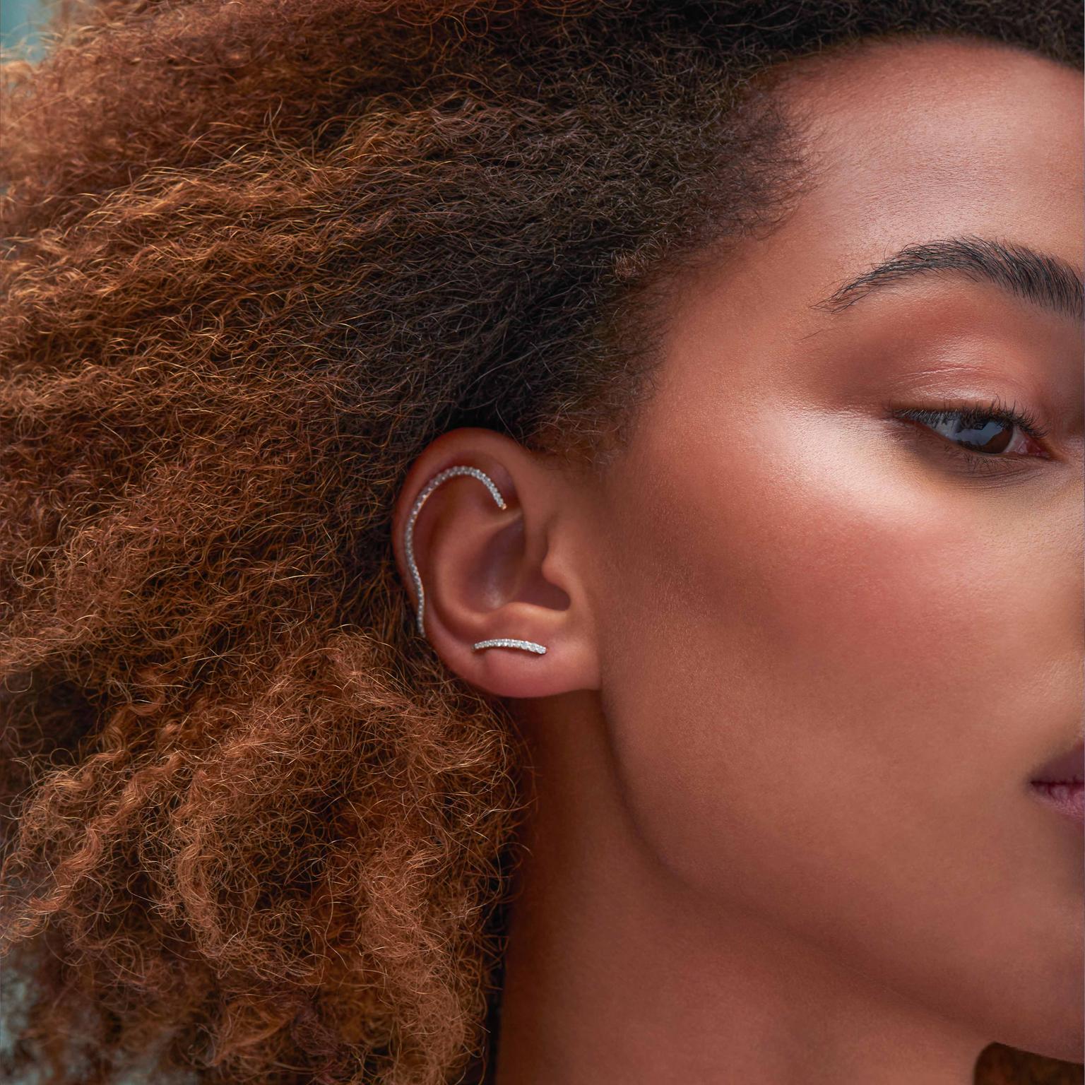 Queen Wave Ear Jewel on model by Marie Mas