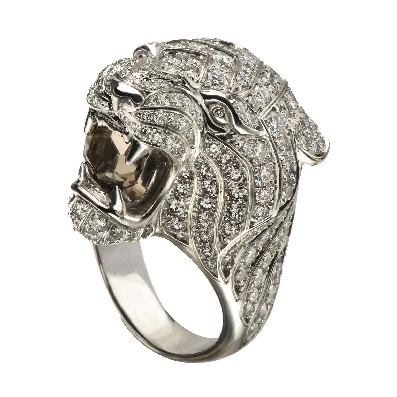 Carrera y Carrera Tiger smokey quartz ring