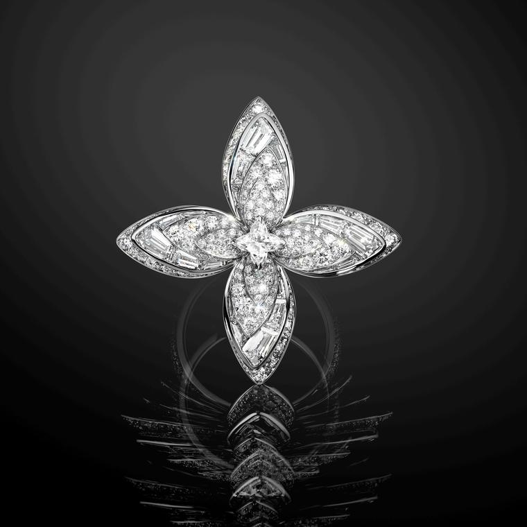 Monogram flower cut diamond ring by Louis Vuitton