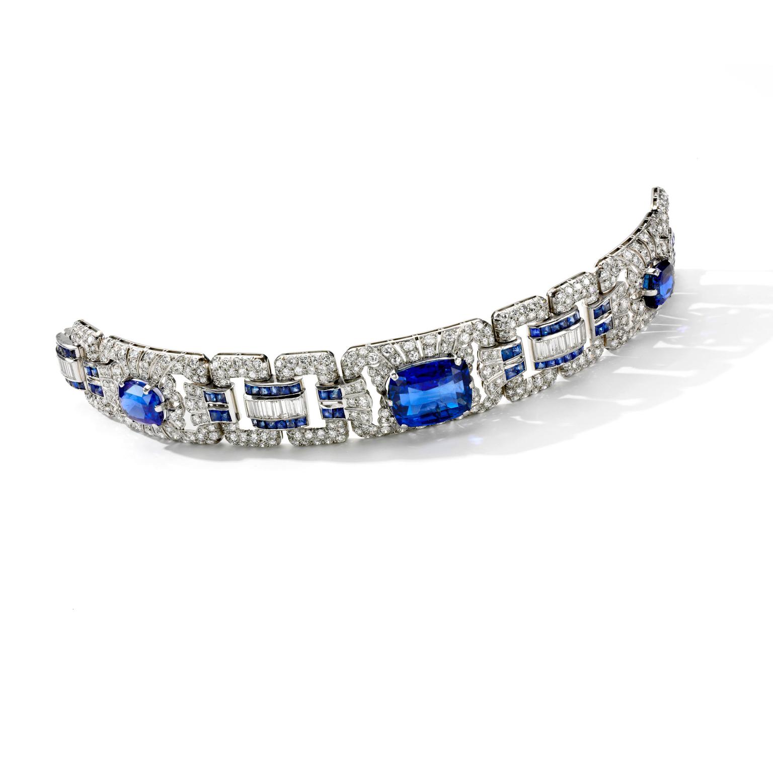 Lot 374 sapphire and diamond bracelet