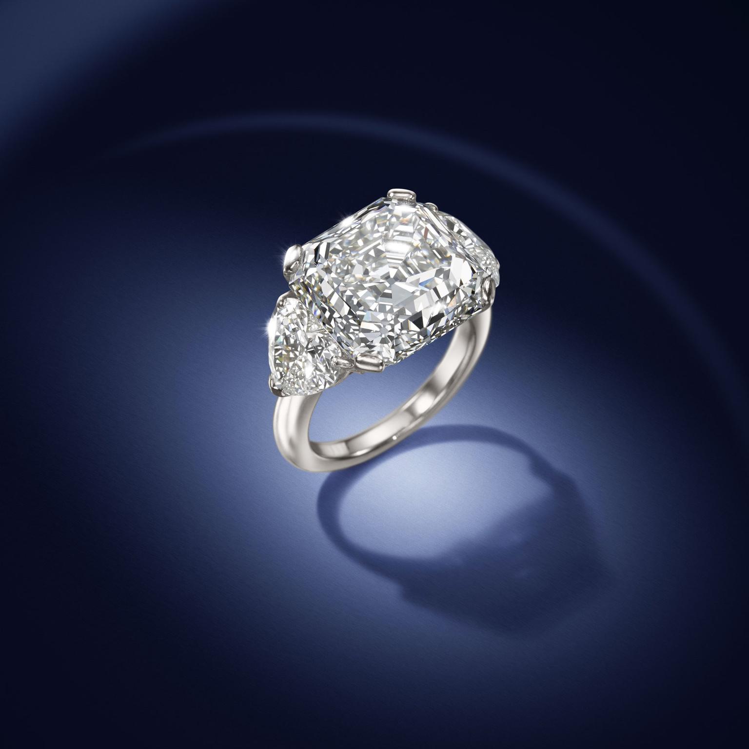 David Morrris Asscher-cut diamond ring