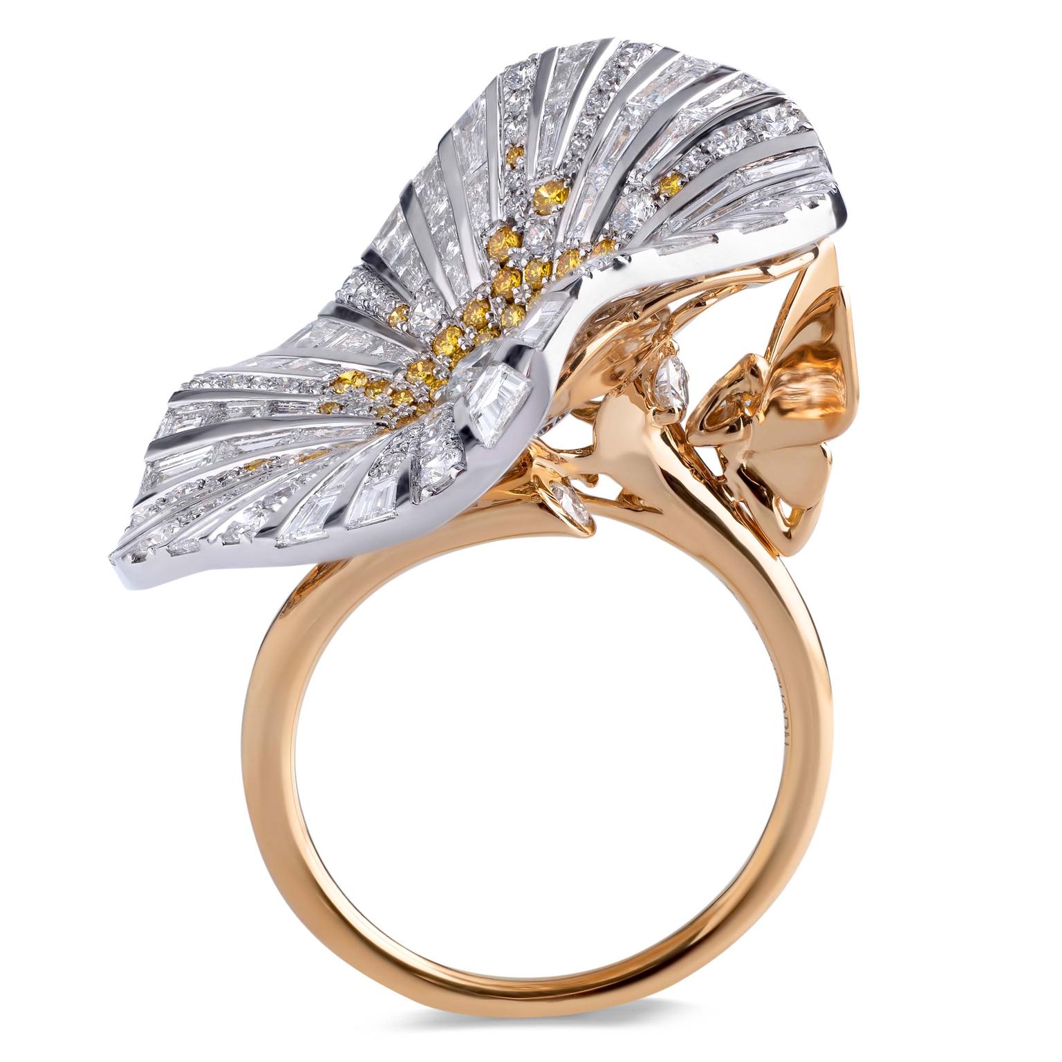 Stenzhorn Belle yellow diamond and white diamond ring