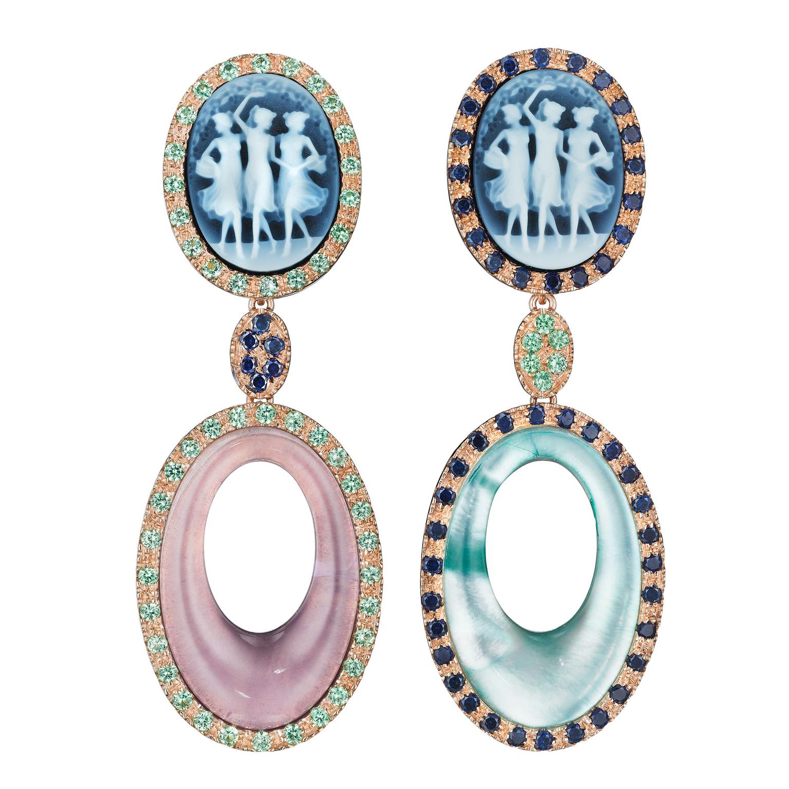 Amedeo Couture Muse Cameo earrings