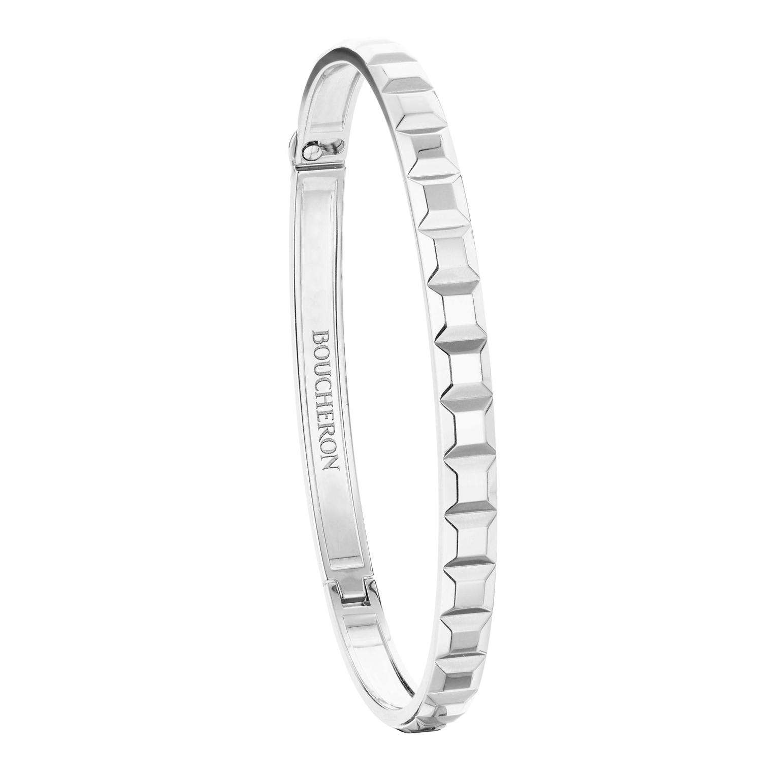 Boucheron Clou de Paris bangle in white gold