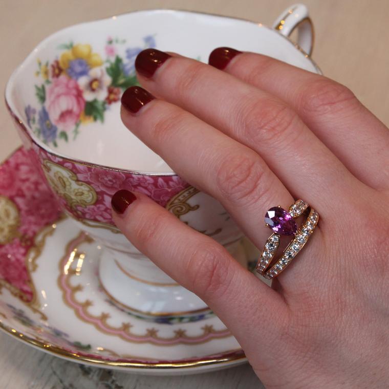 Chaumet Joséphine "Aube Printanière" pink sapphire engagement ring