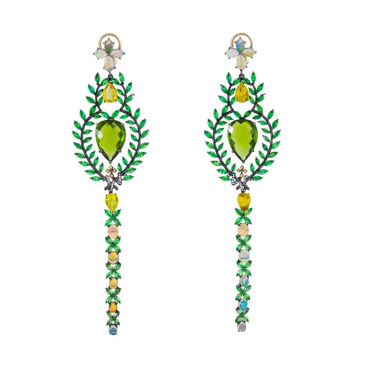 Lydia Courteille Queen of Sheba peridot earrings