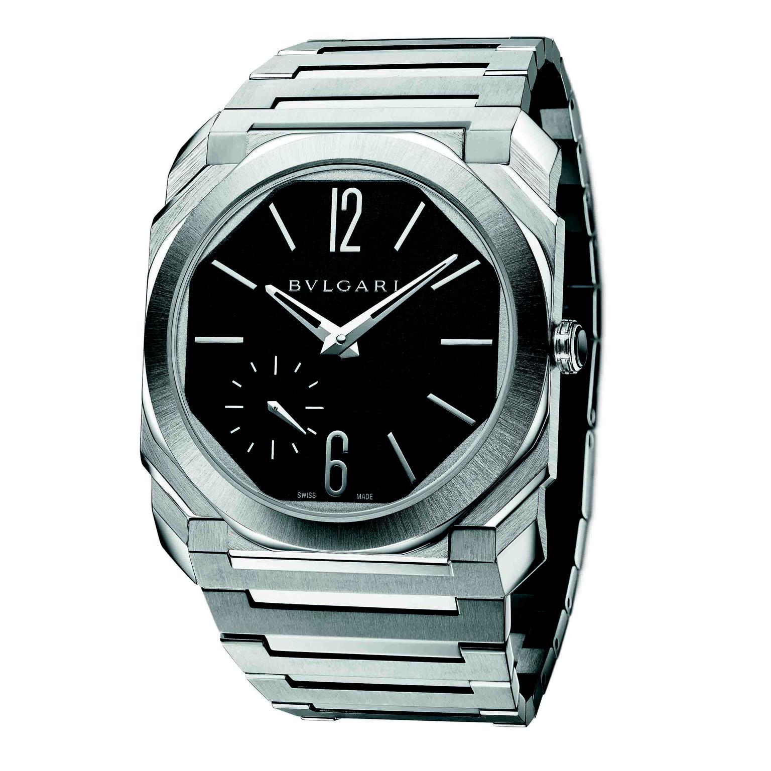 Octo Finissimo Automatic Satin Polished Steel black dial Bulgari