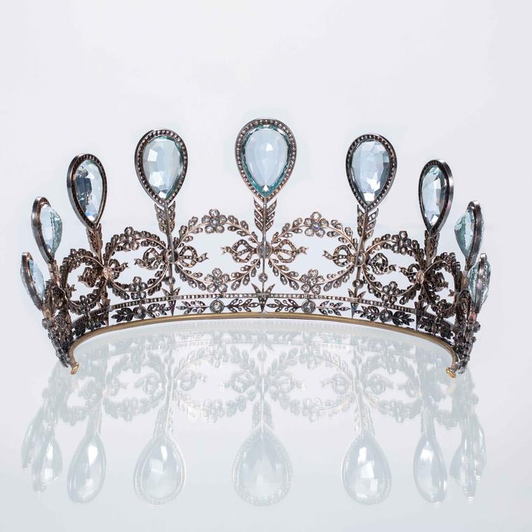 An important aquamarine and diamond tiara by Fabergé