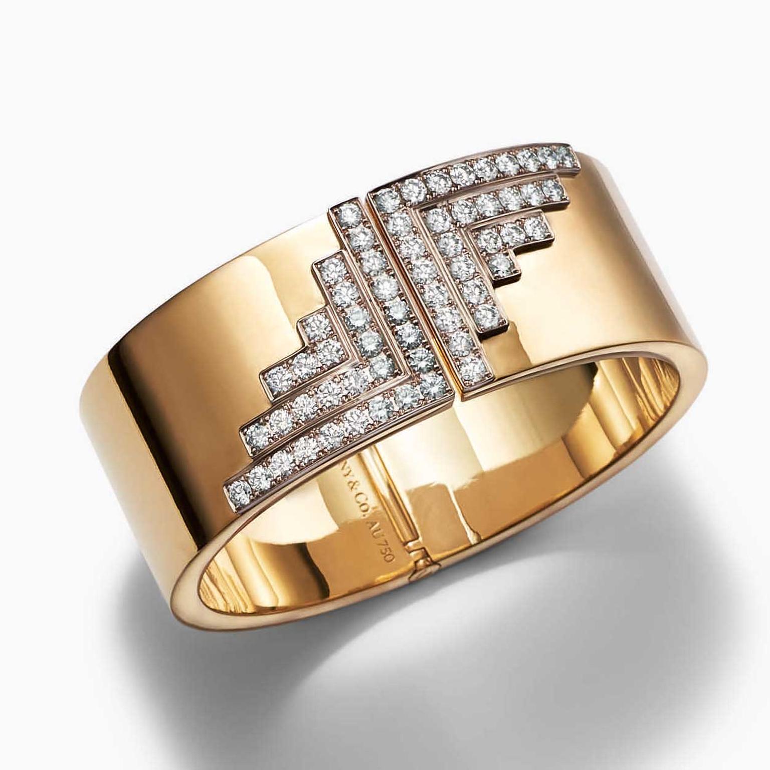 Out of Retirement Tiffany hinged gold cuff with diamonds, available at Dover Street Market