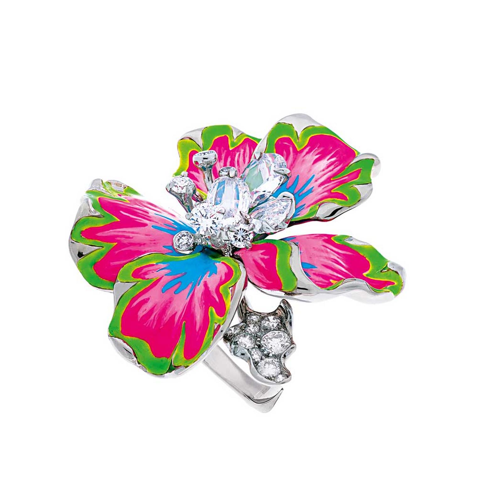 Dior-Milly-Carnivora-lacquer-and-diamond-white-gold-flower-ring