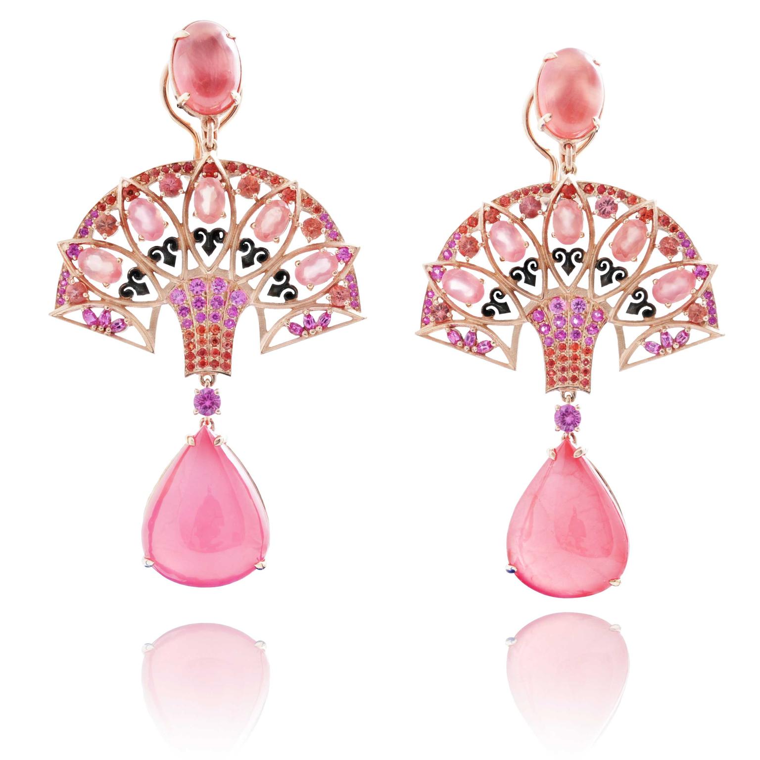 Lydia Courteille Rosa del Inca rhodochrosite earrings