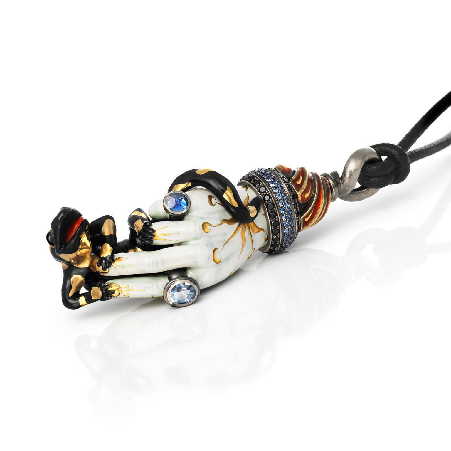 Otto Jakob Hand With Fire Salamander pendant