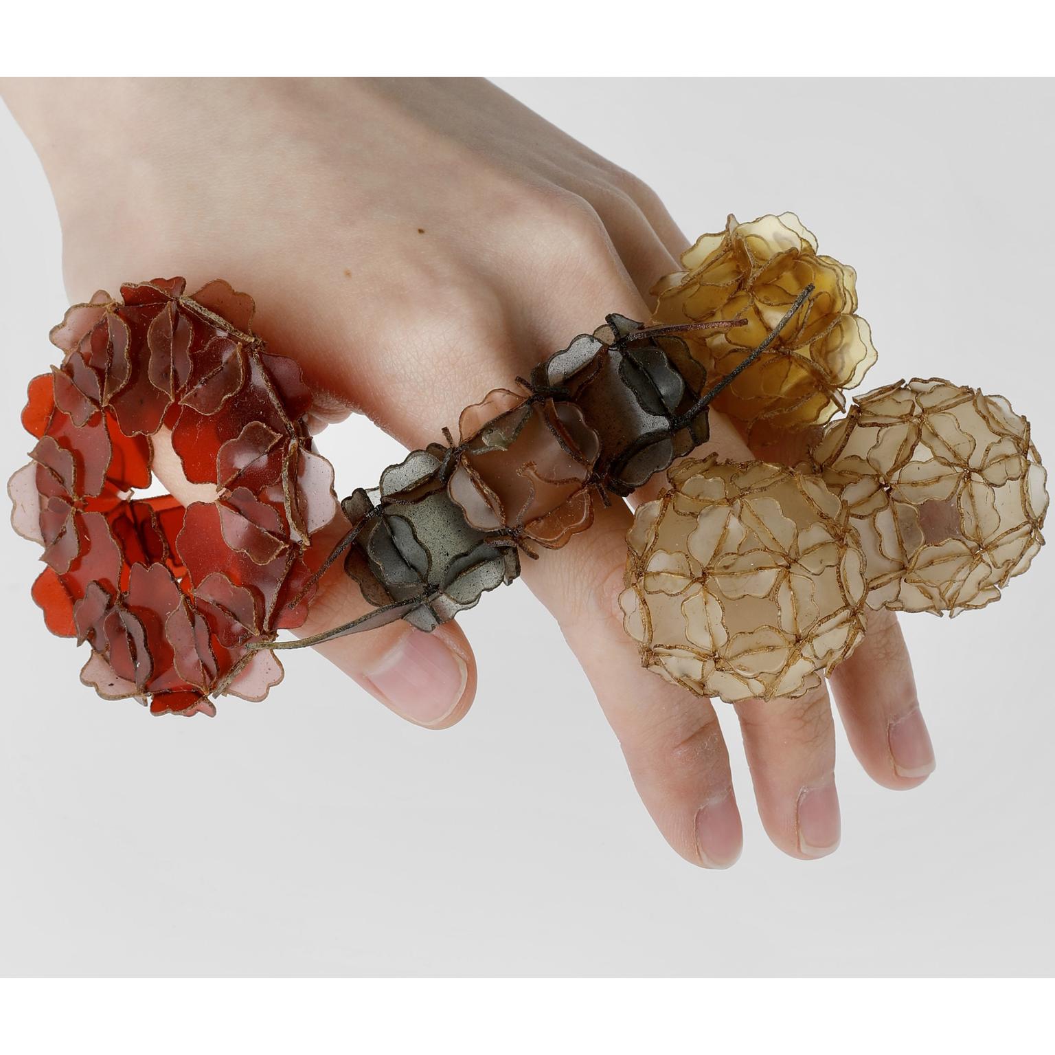 Soft Clusters I, Biotic Loop I, Microbloom II, Abyssal Threads I by Lulu Tian