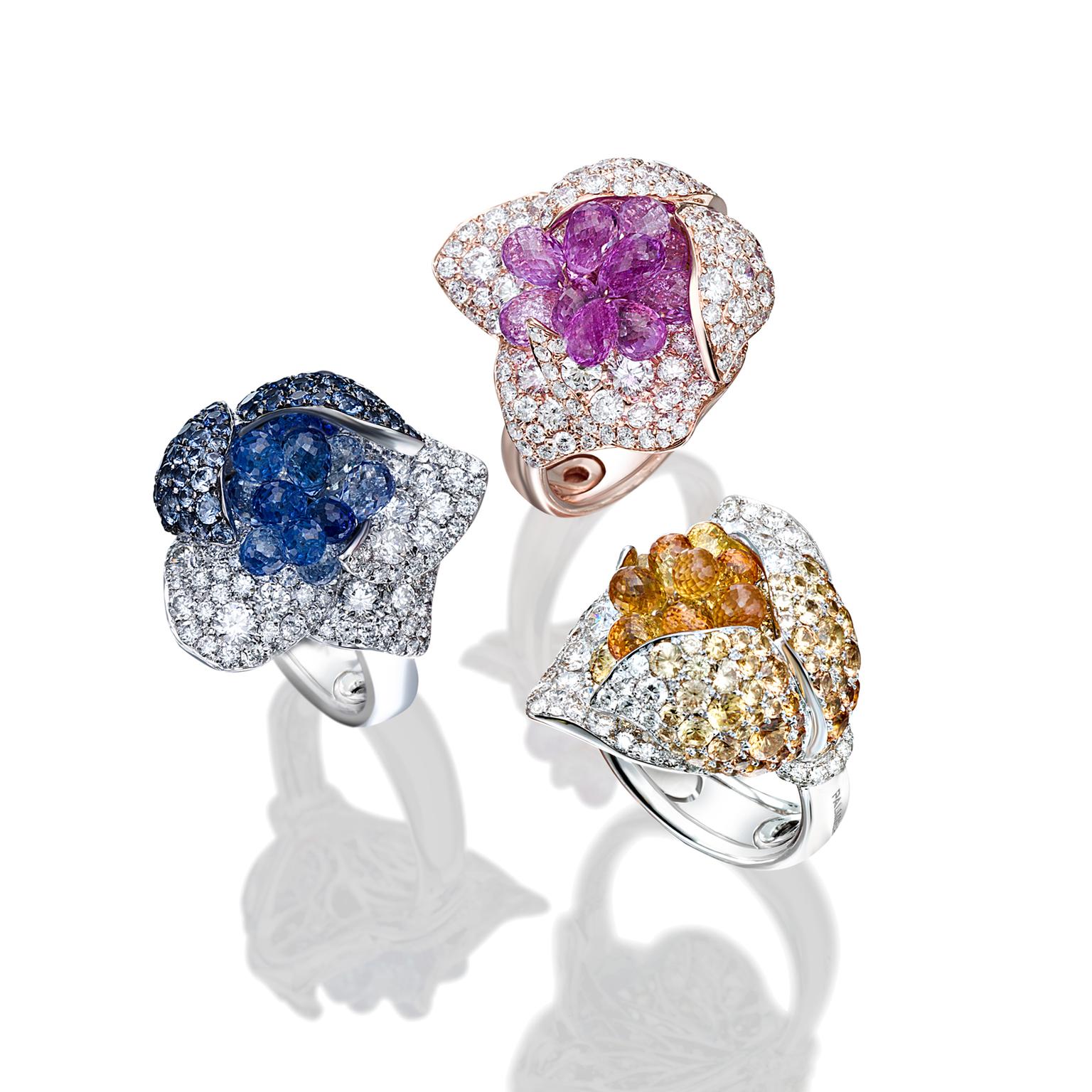 Palmiero sapphire briolette rings