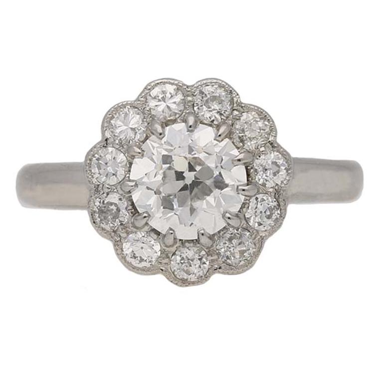 Edwardian diamond coronet cluster ring  V