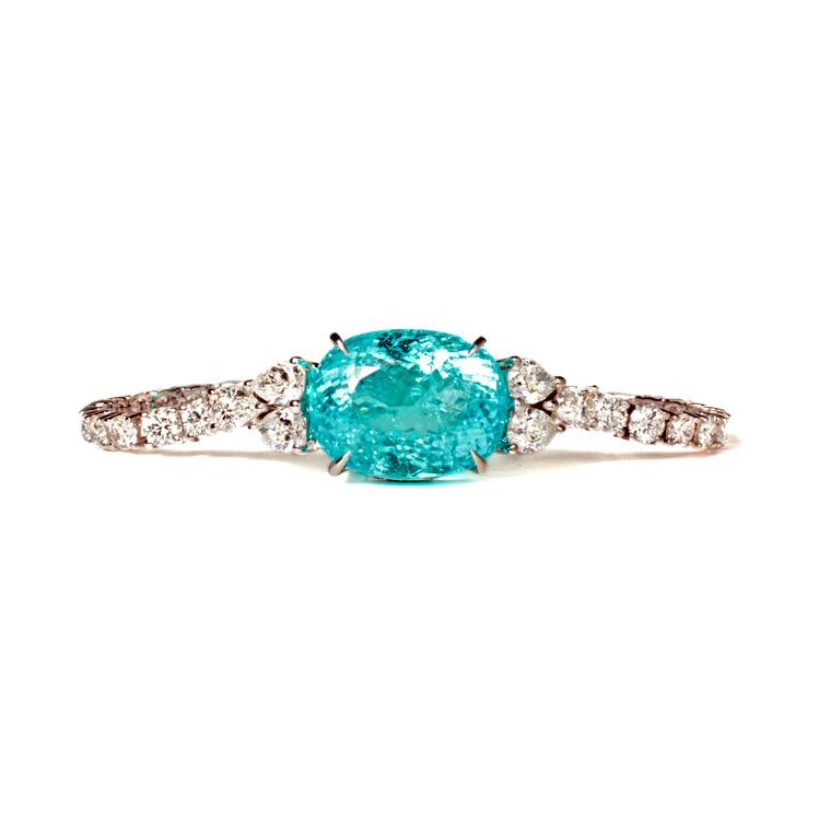 29.55ct Paraiba tourmaline bracelet with diamonds