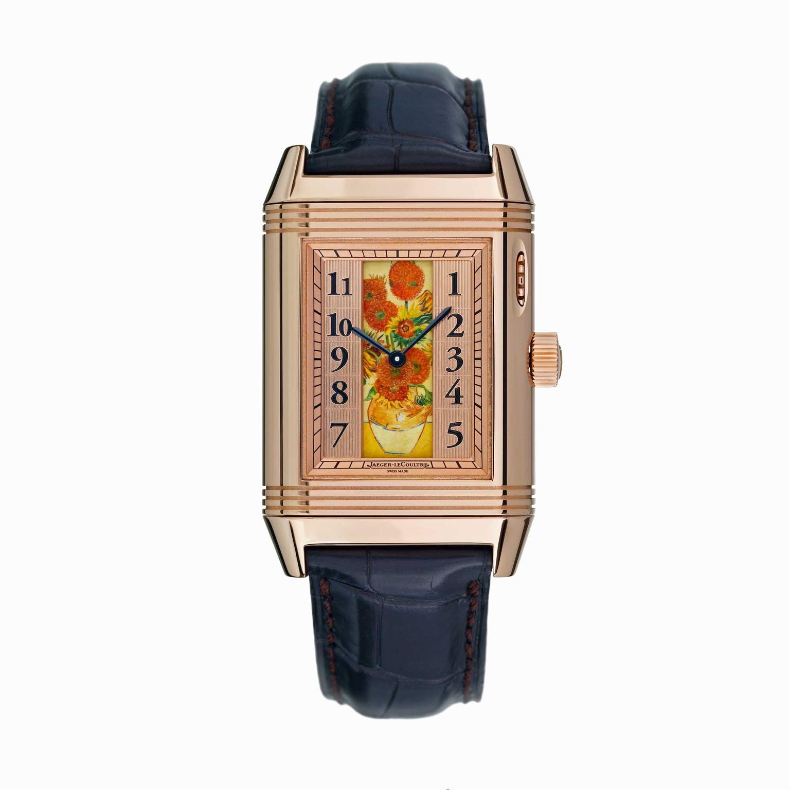 Jaeger-LeCoultre Reverso à Eclipse Sunflowers watch half open