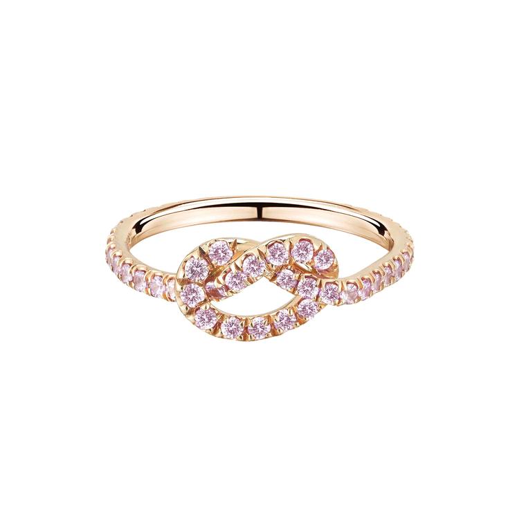 Finn Love Knot bubble gum pink sapphire ring
