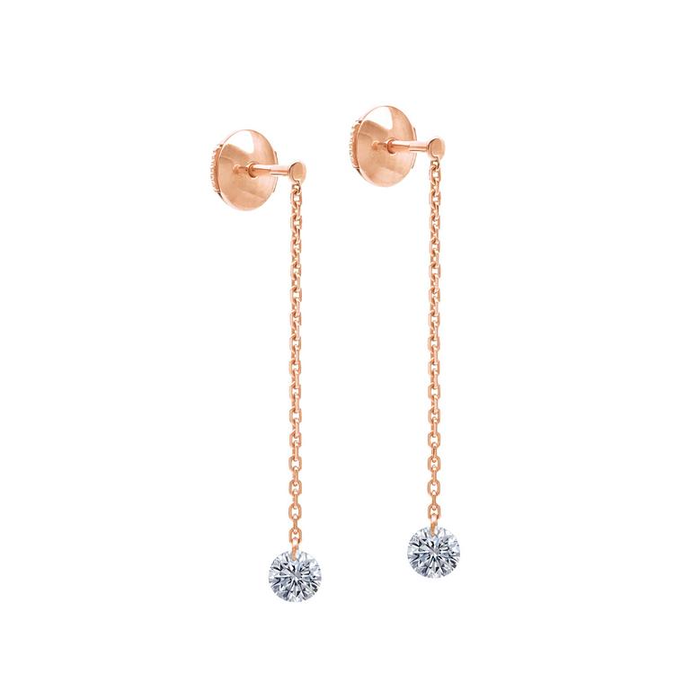 La Brune & La Blonde 360° pendant earrings with brilliant-cut diamonds in gold