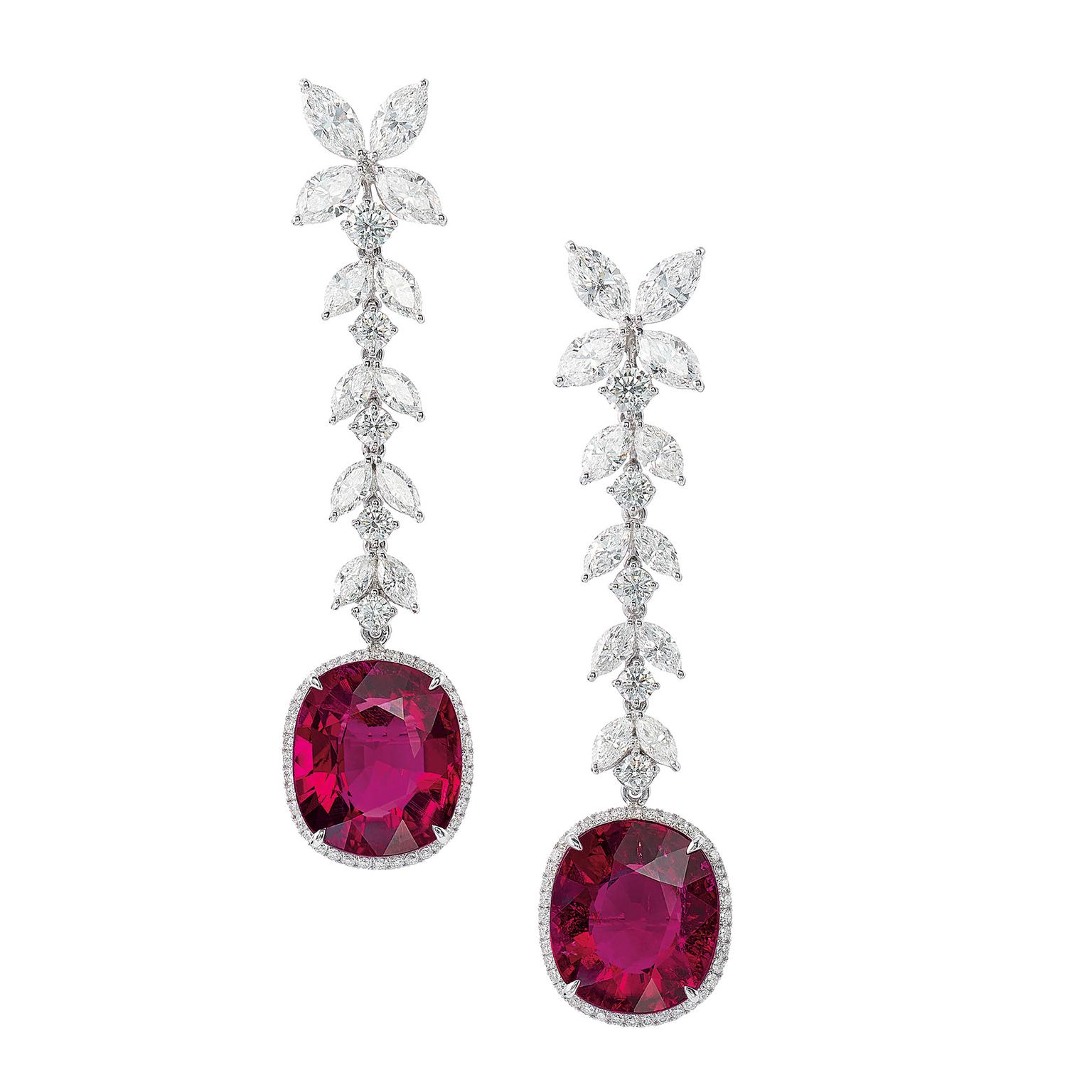 Lot 586 Tourmaline and diamonds earrings for Phillips auction