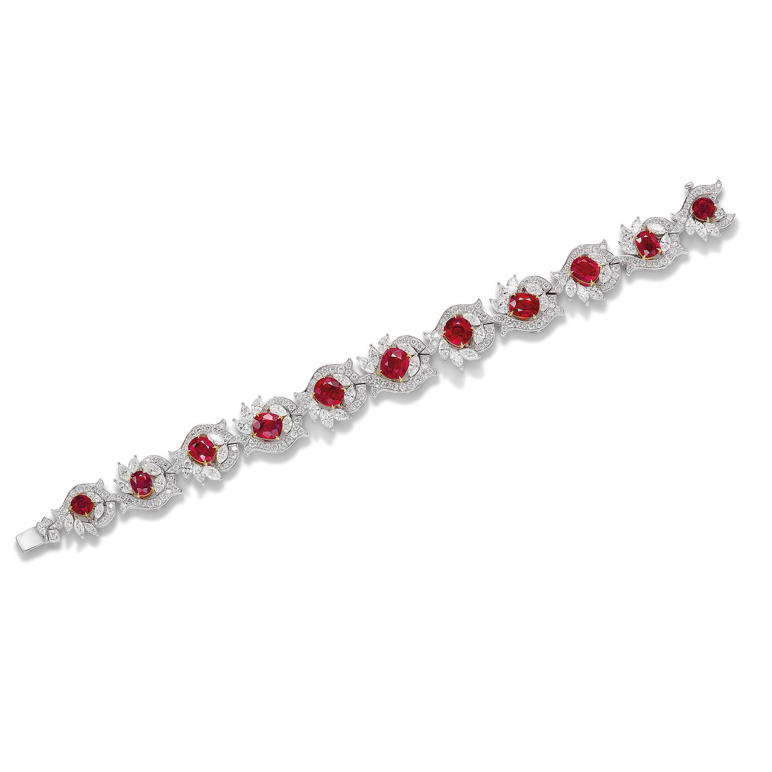 Lot 587 Ruby and diamonds Bracelet Phillips Auction