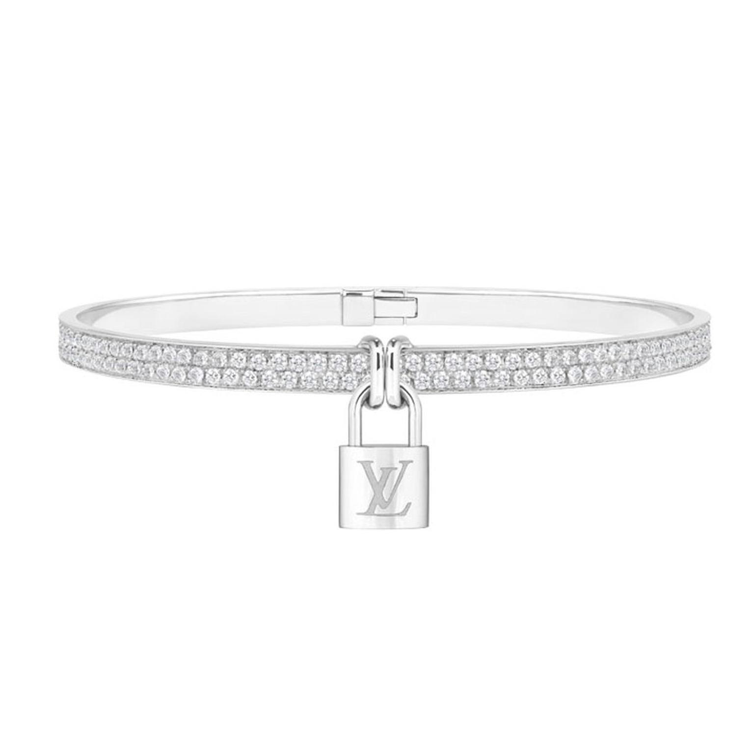 Lockit diamond bracelet in white gold, Louis Vuitton