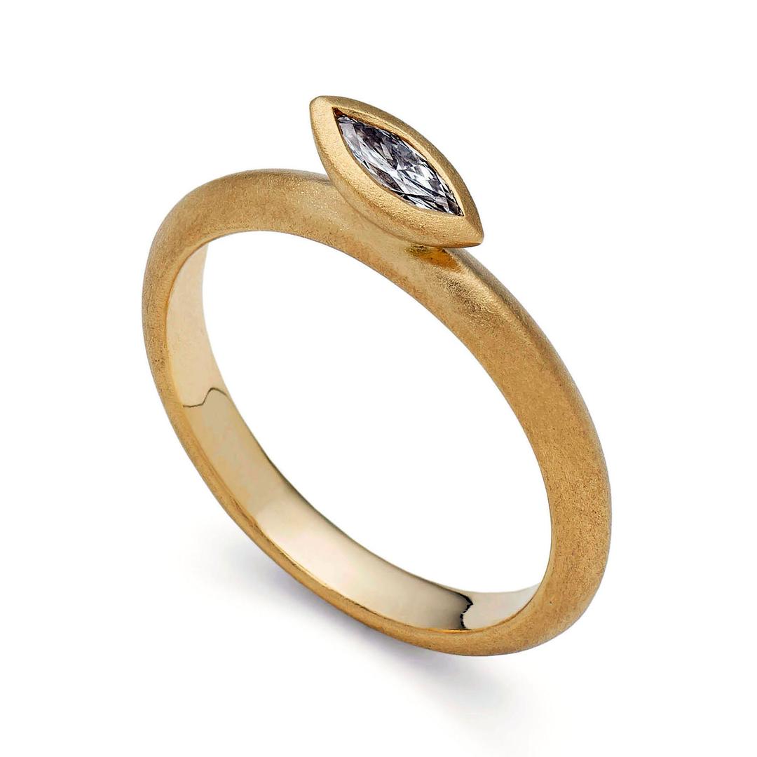 Victoria Walker yellow gold and marquisecut diamond