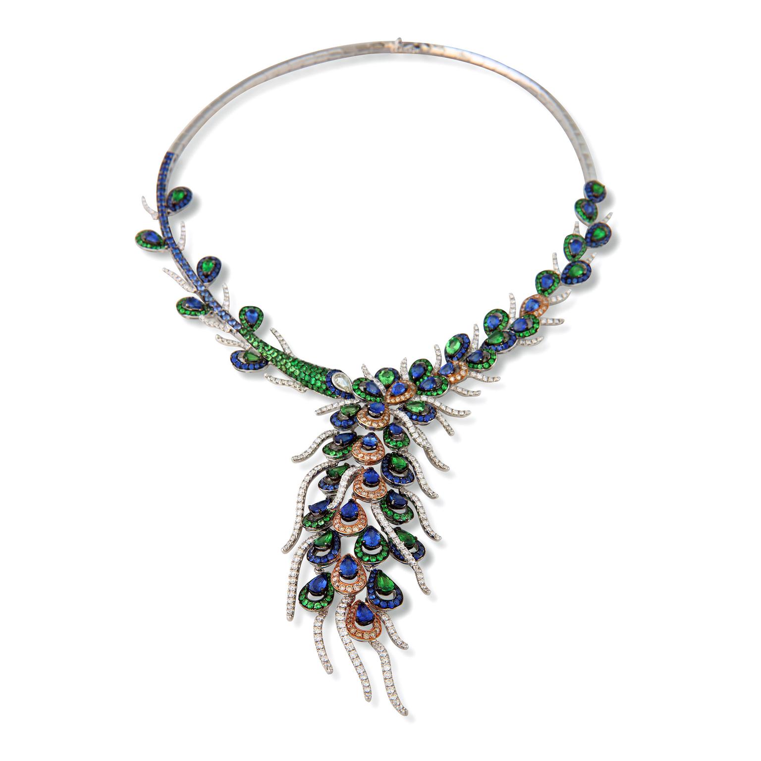 Peacock sapphire necklace online