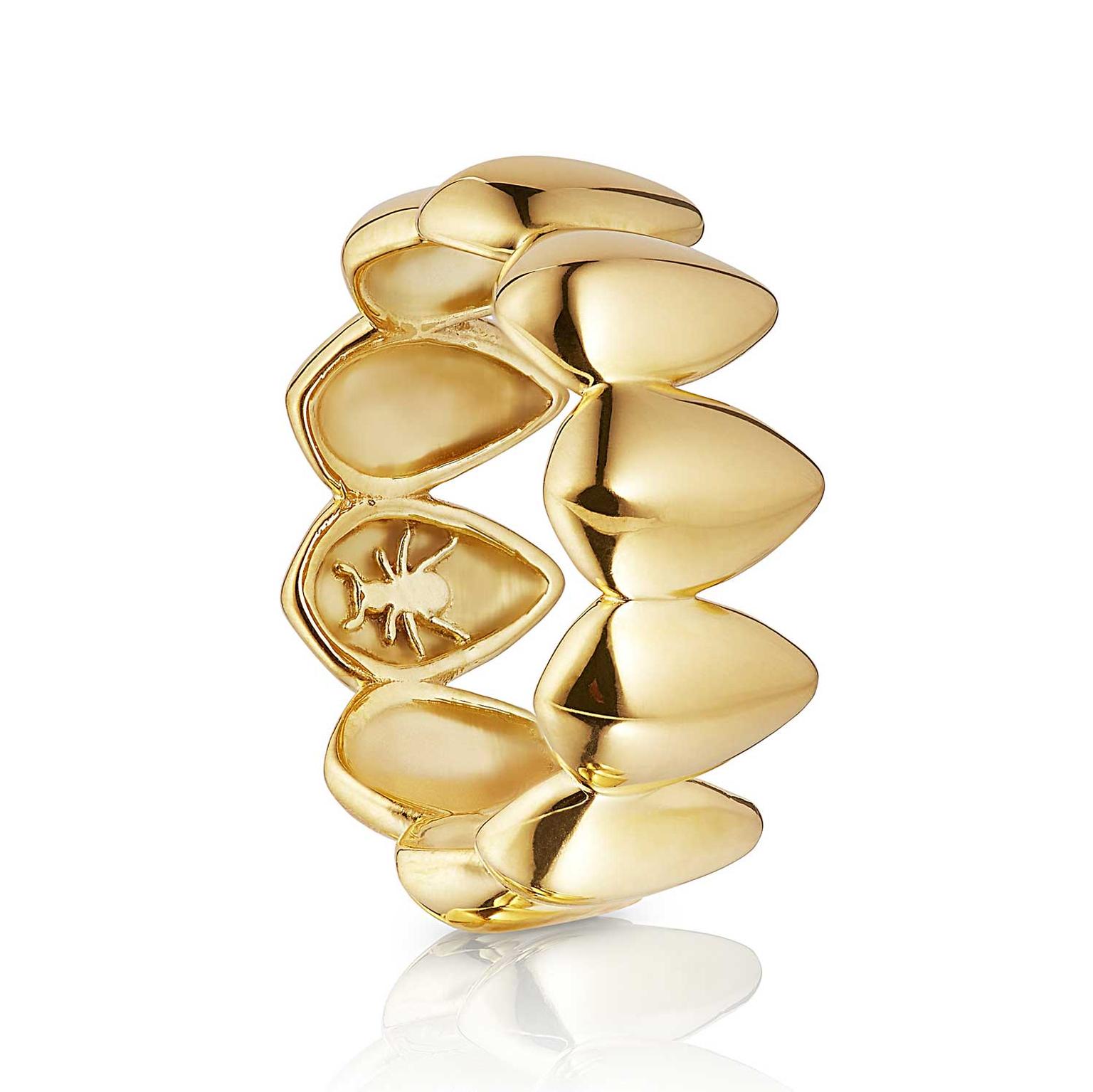 Patrick Mavros Pangolin Scale ring in gold