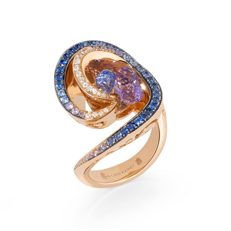 de GRISOGONO amethyst and sapphire briolette ring