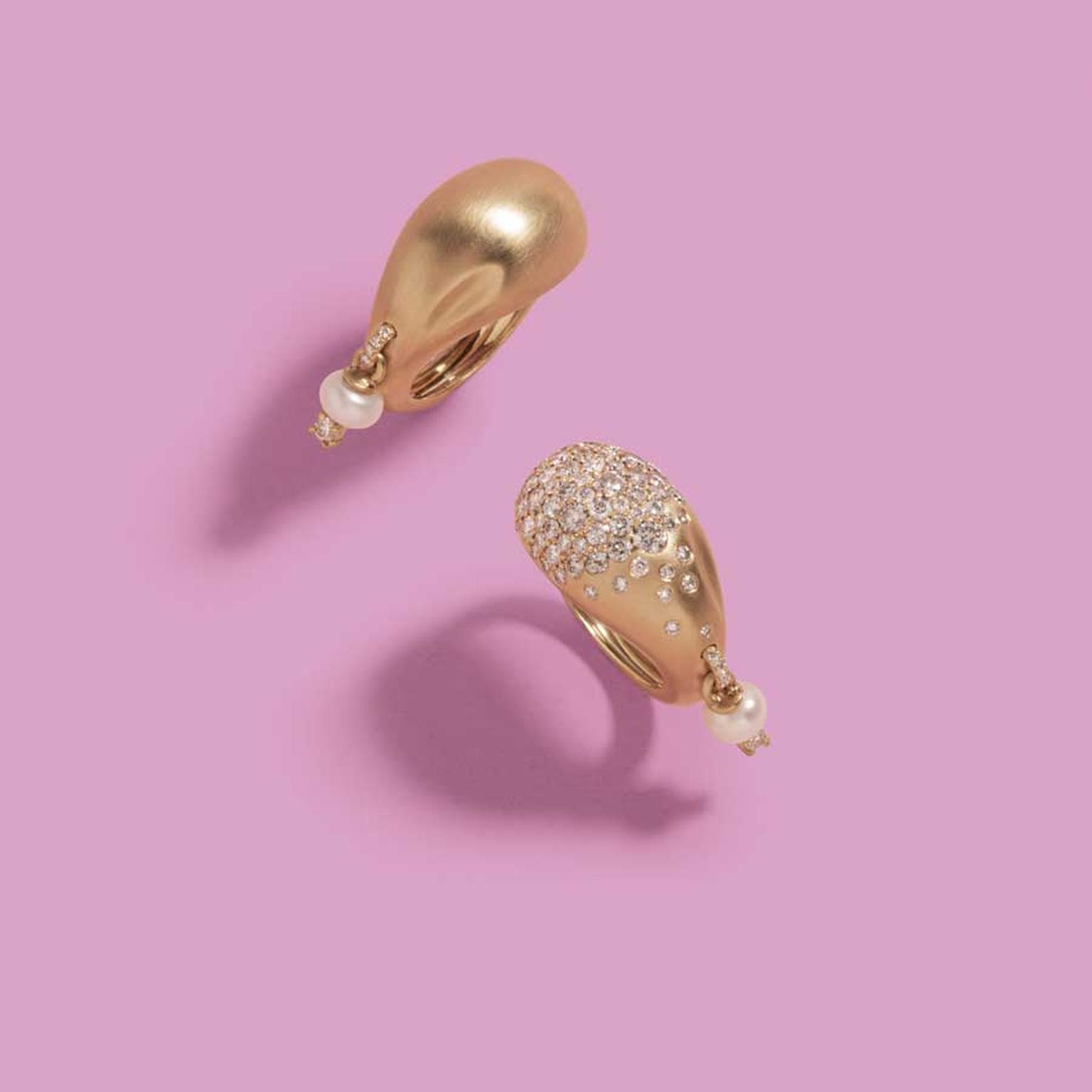 Nada Ghazal White Pearl Floating Joy Rings