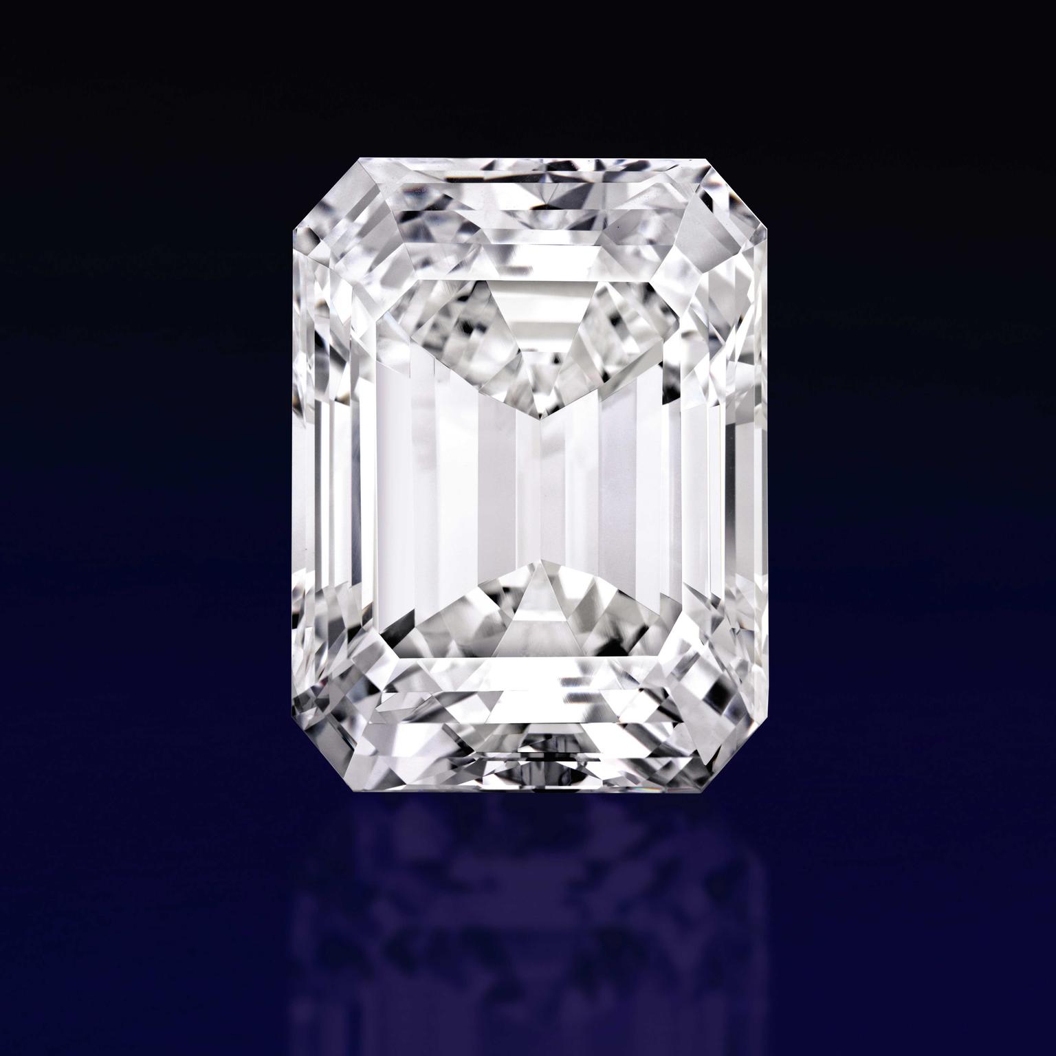 Sold in April 2015, the Ultimate Emerald cut is 100.20 carats D colour, but only Internally Flawless. It sold in Sotheby’s New York 21 for US$ 22.1 million or US$220.459 per carat and is the 4th most valuable white diamond ever sold at auction.
